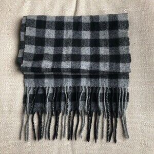 Wool Checkered Grey Warm scarf